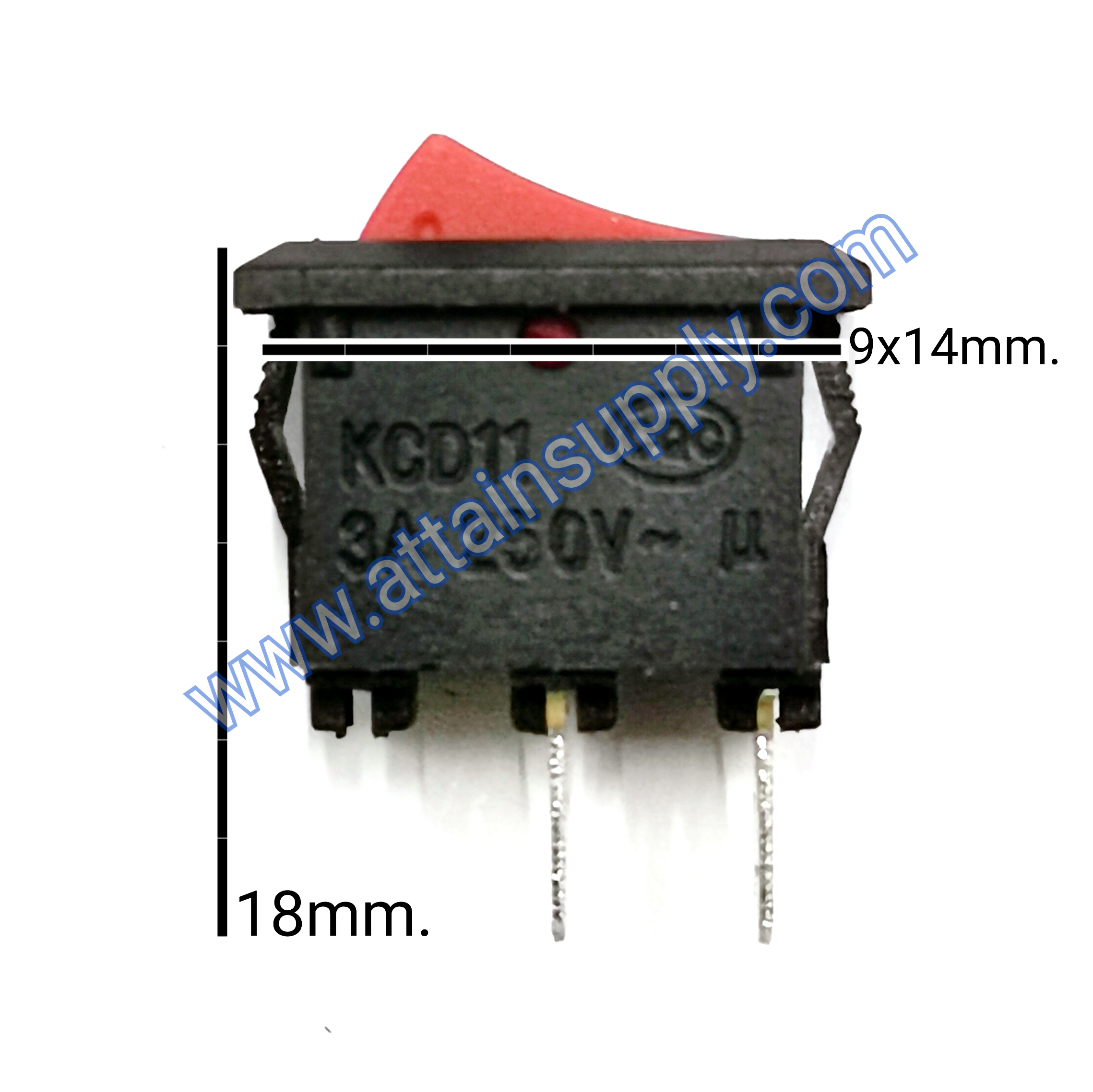 สวิทช์ IOเหลี่ยมจิ๋ว 2ขา/ไม่มีไฟ-สีแดง