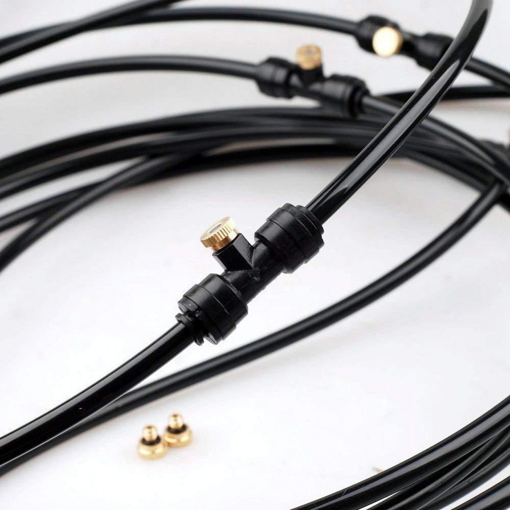 03-MHC-BK ข้อต่อหัวพ่นหมอกกระดุม เกลียวใน 3/16" สีดำ