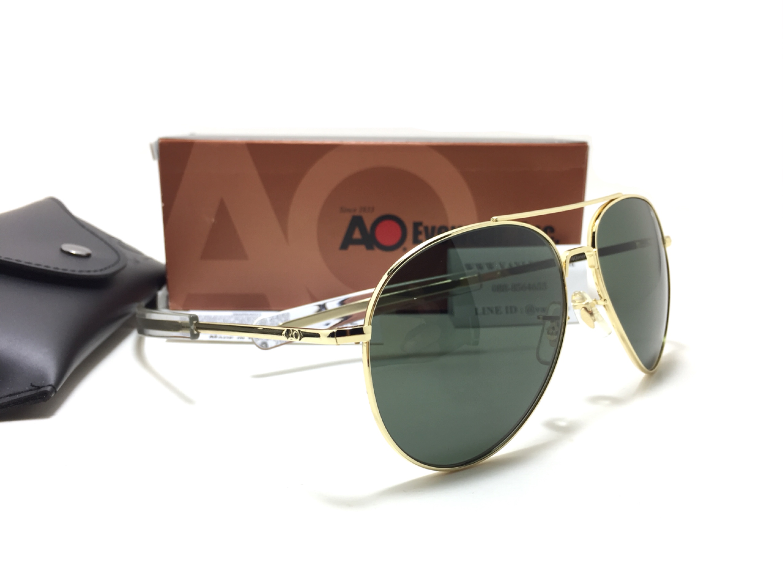 แว่นกันแดด Ao General 58-14 140 Made in USA (ทอง) ของแท้ 100%
