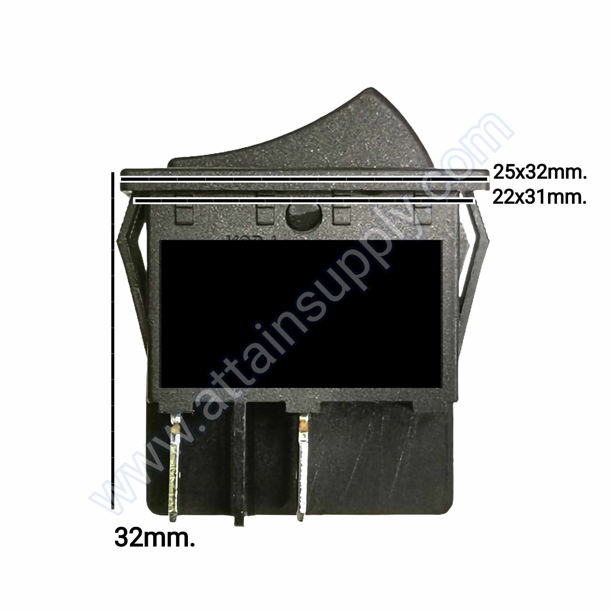 สวิทช์ ไฟจุด-เหลี่ยมใหญ่ 220V./4ขา มีไฟ-สีแดง