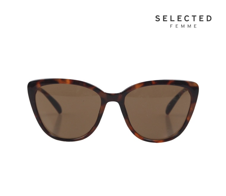 แว่นกันแดดผู้หญิง Selected Femme Tortoiseshell Brownanimal Appealing Womens Sunglasses (ลายกระ)