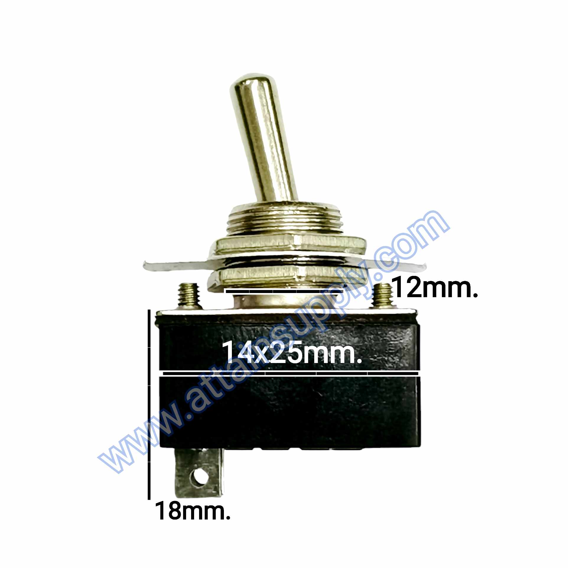 สวิทช์โยก ON-OFF 2ขา-แบบบัดกรี/สีดำ