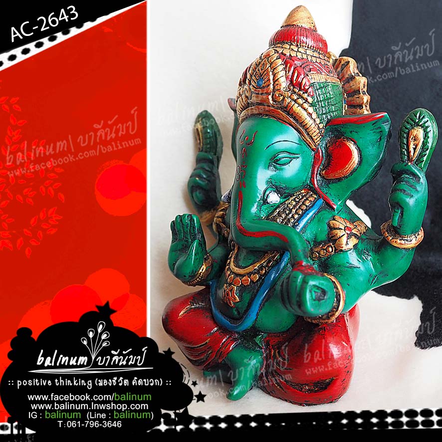 Handmade Ganesha องค์พระพิฆเนศบูชา งานทิเบต-เนปาล แฮนด์เมด ทำจากหิน สไตล์แอนทีค (Antiqued) / ผ่านพิธีเรียบร้อยแล้ว