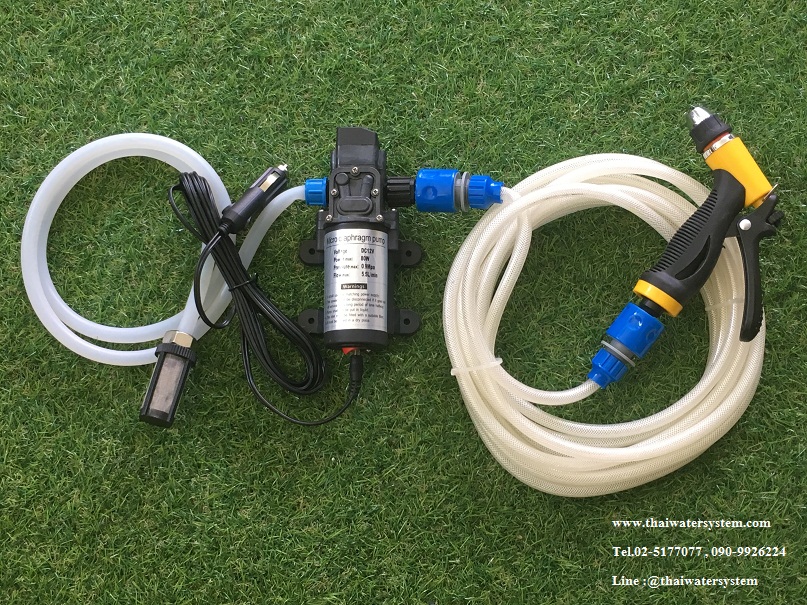 ชุดปั๊มล้างรถ 12V แรงดัน 9 บาร์ ( ที่จุดบุหรี่ )