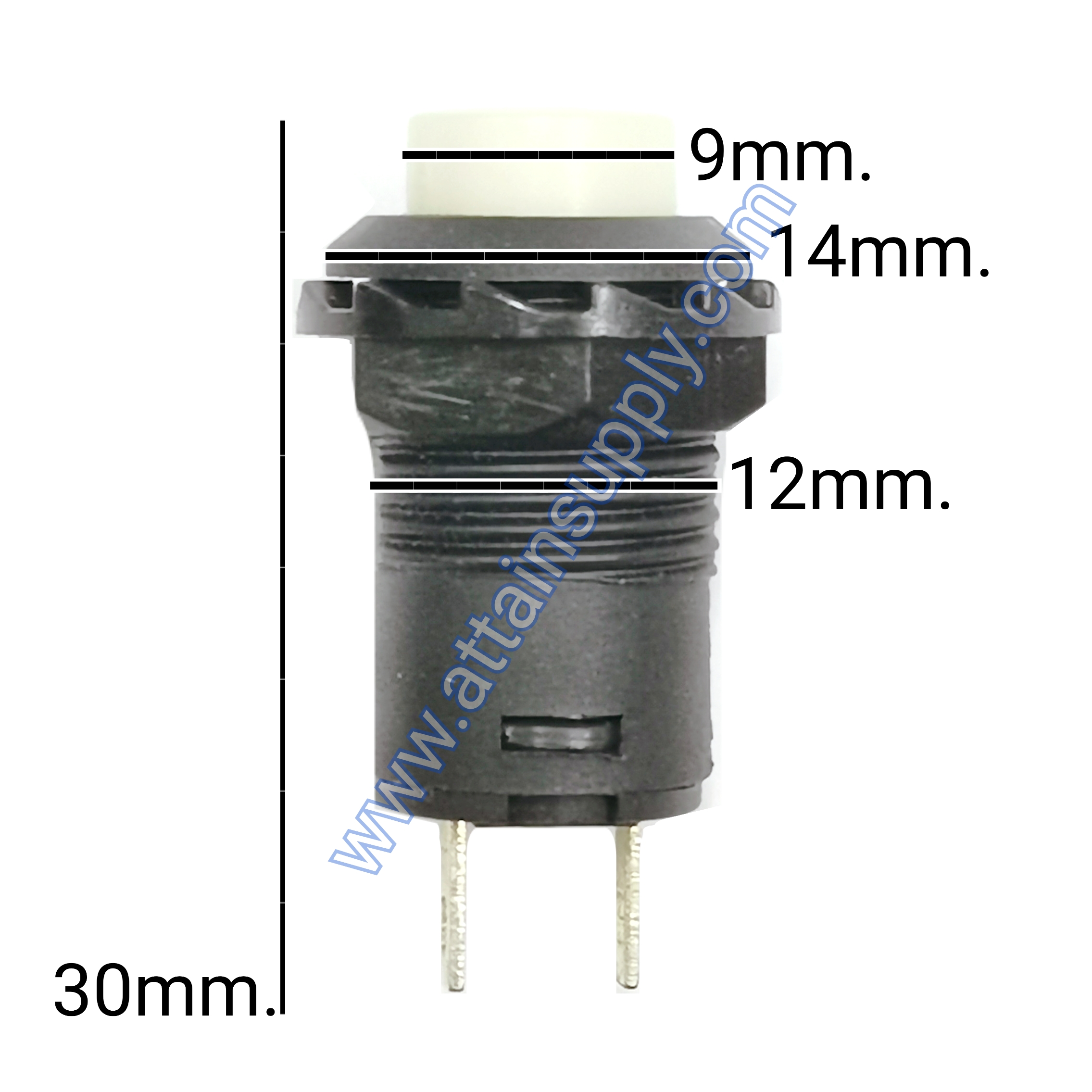 สวิทช์ กดติด-กดดับ/เกลียวพลาสติก-สีขาว