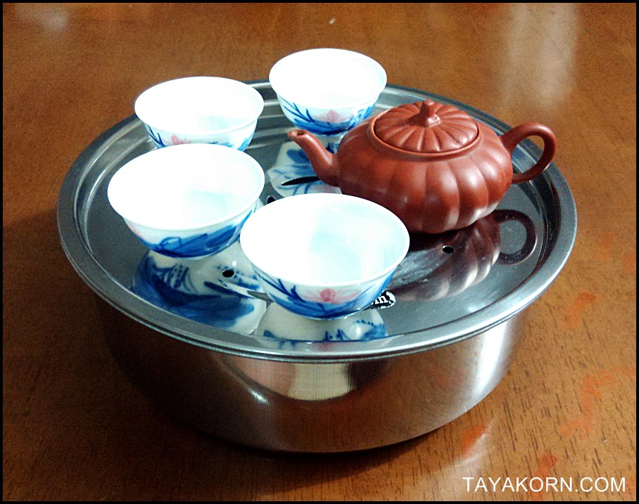 ถาดสแตนเลสรองน้ำชา ขนาด 19 ซม. Stainless Tea Tray O1