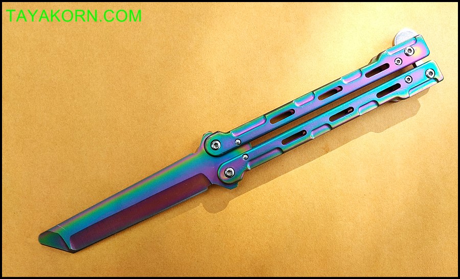 มีดซ้อมควง เรนโบว์มาซามุ Rainbow Masamu Balisong Trainer Knife TKBS-RM8989TR