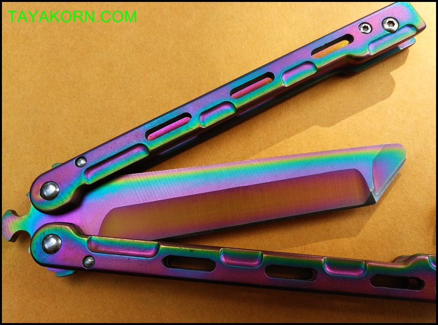 มีดซ้อมควง เรนโบว์มาซามุ Rainbow Masamu Balisong Trainer Knife TKBS-RM8989TR