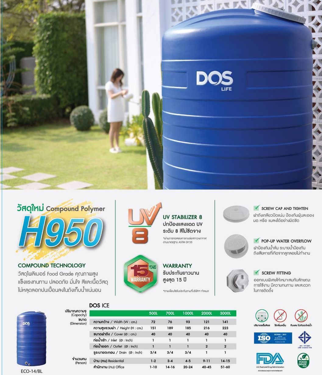 ถังเก็บน้ำบนดิน DOS ICE ECO-14/BL