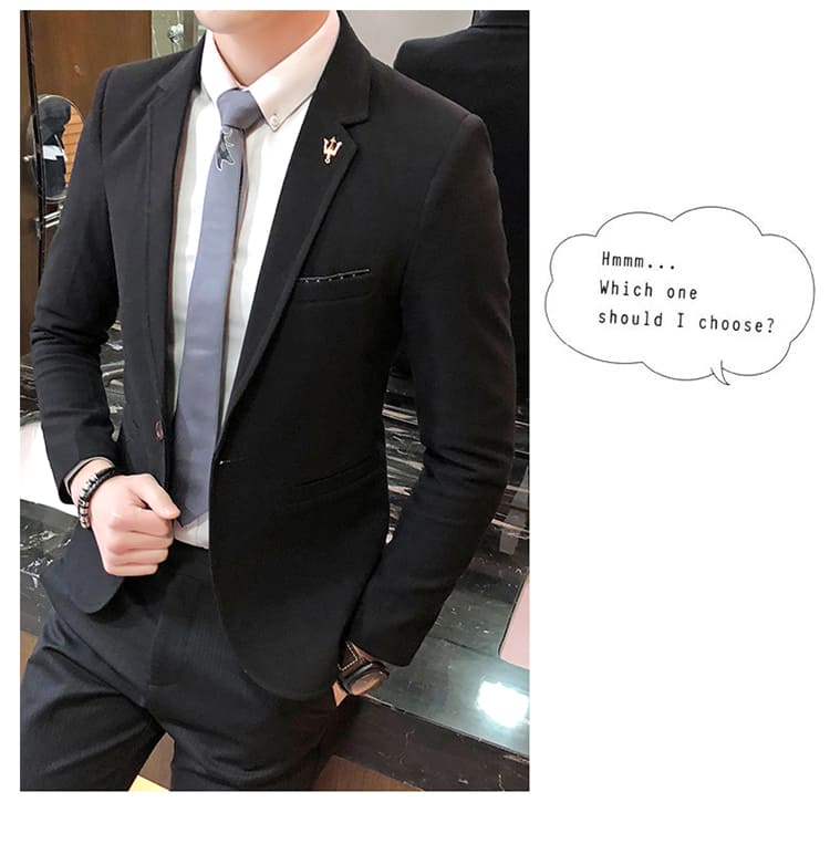 เสื้อสูทเกรด A สีดำ ผ้าคอตตอน 2XL