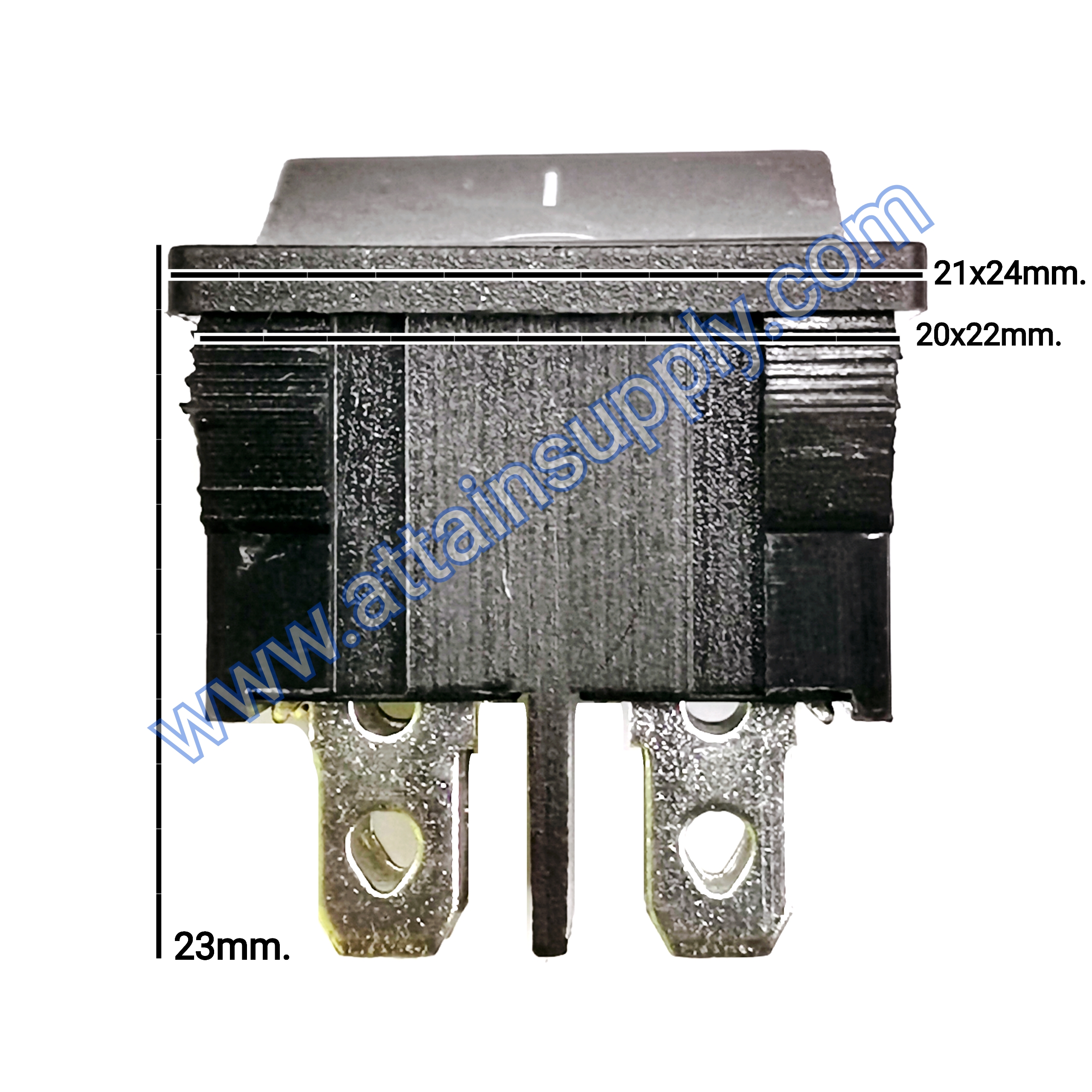 สวิทช์ IO เหลี่ยมKCD5 4ขา/ไม่มีไฟ-สีดำ