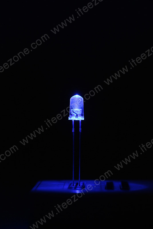 หลอดไฟ LED สีม่วง Black light กระเปาะใส 5mm Super Bright