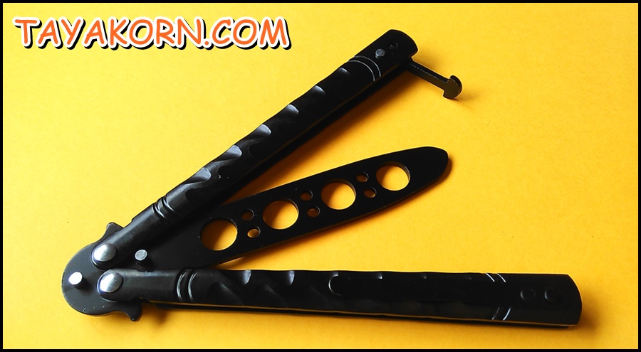 มีดซ้อมควง บาลีซองแบลคธันเดอร์ Black Thunder Balisong trainer Knfie