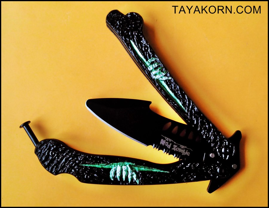 มีดซ้อมควง เดอะโครว์อีกาดำ The Crow Balisong Trainer Knife