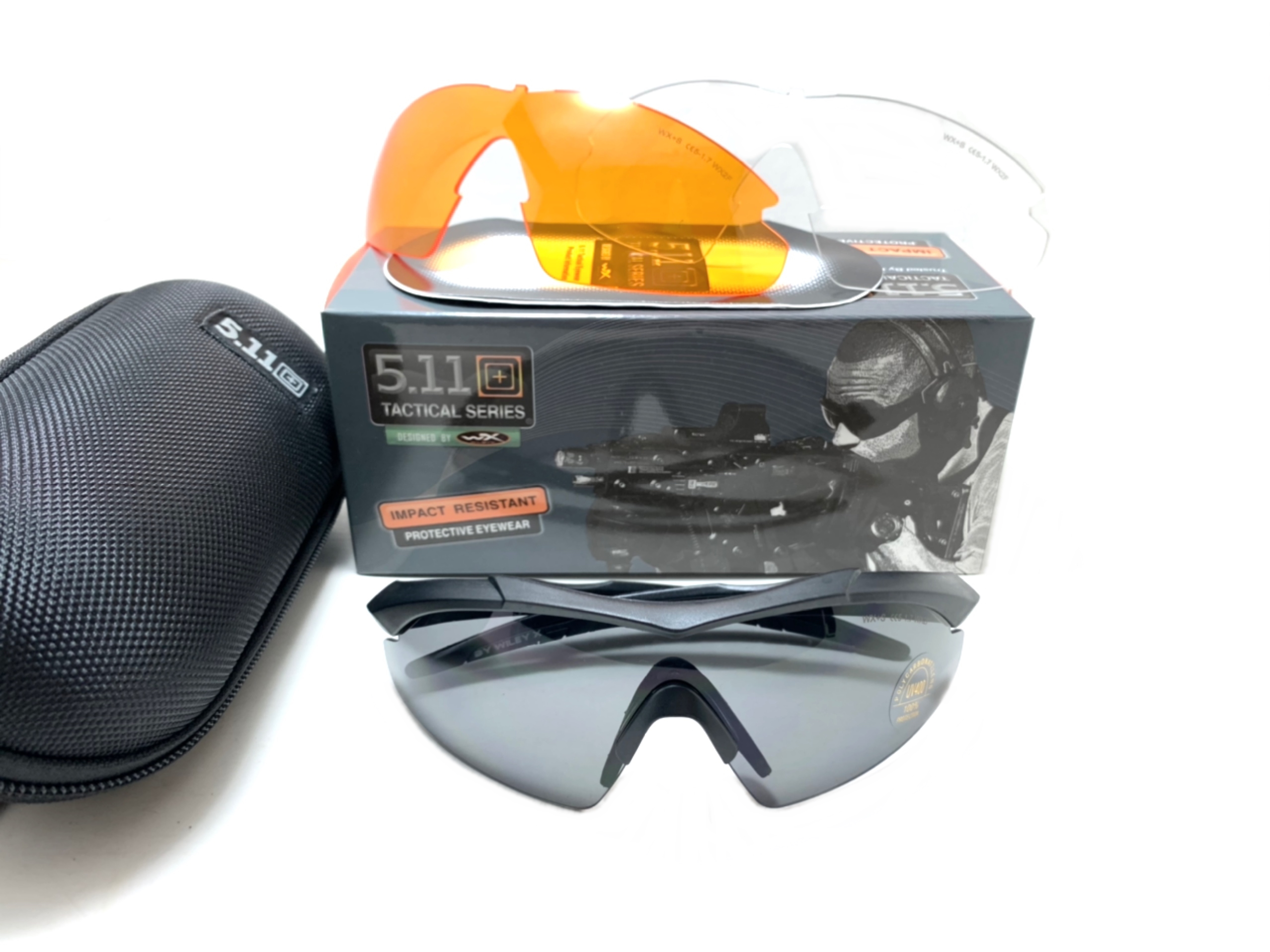 แว่นตาทหาร 5.11 AILERON SHIELD EYEWEAR x 3 LENSES <ดำ>