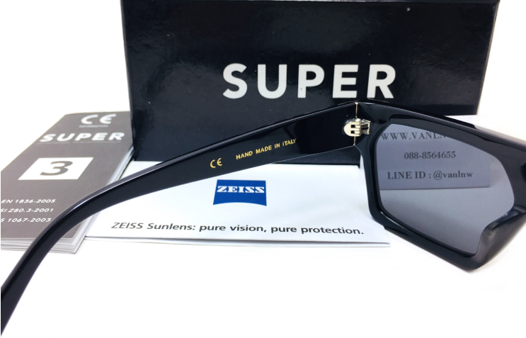 แว่นกันแดด SUPER Luciano Black <ดำ>