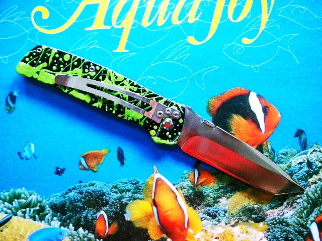 มีดLand L01-1 Poison Green ทันโตะด้ามไมคาต้า ( Custom knife )