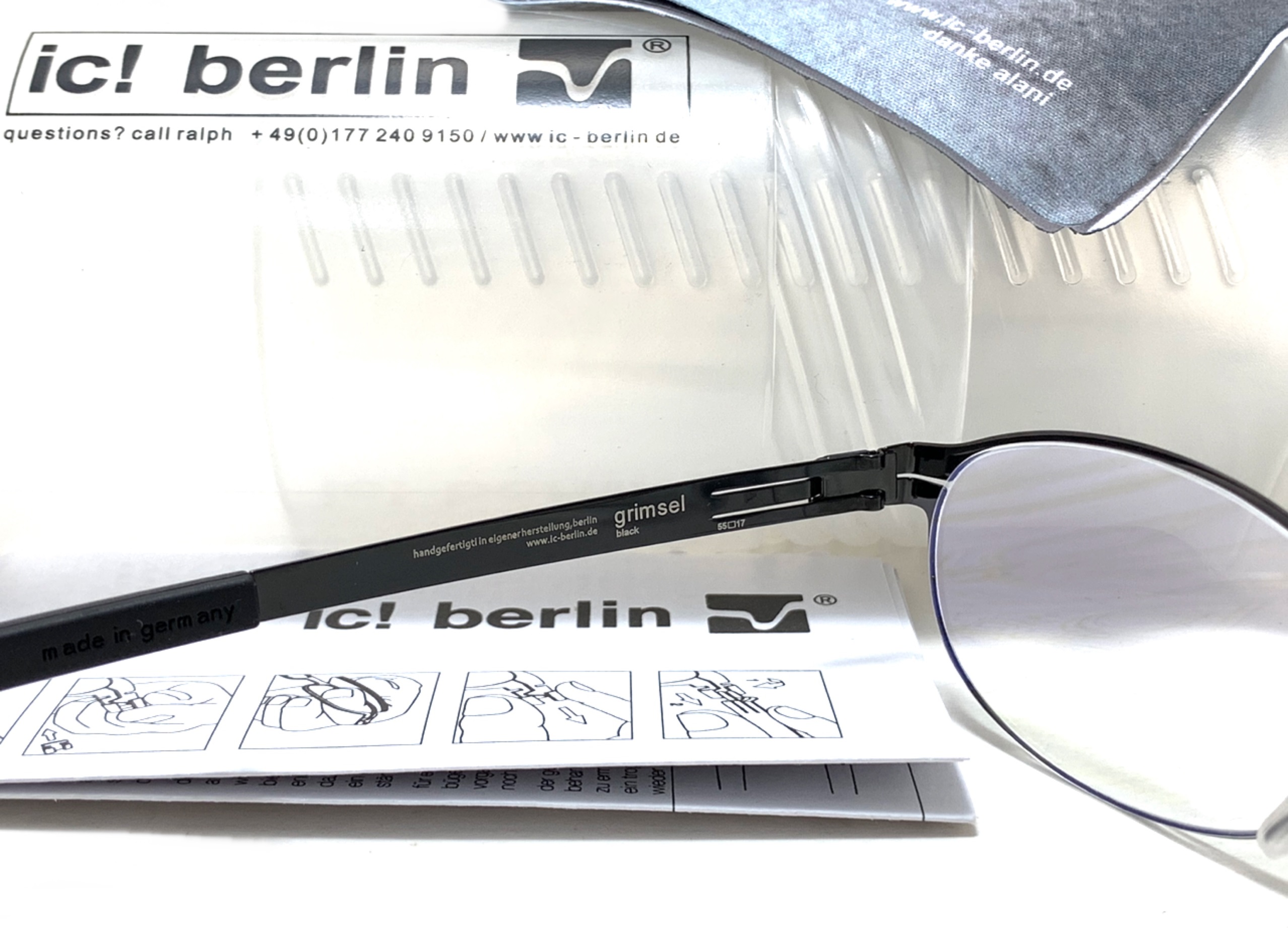 แว่นสายตา ic berlin model grimsel black 55-17 <ดำ>