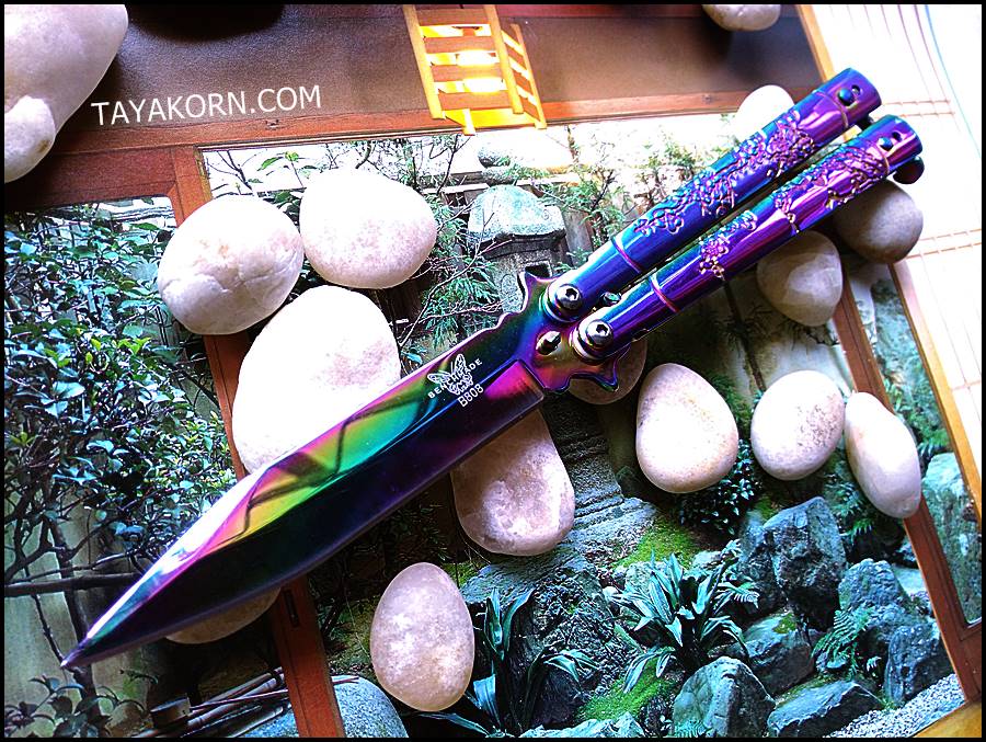 มีดควง เรนโบว์ซากุระบาลิซอง Rainbow Sakura Balisong Knife TKBS-SK55