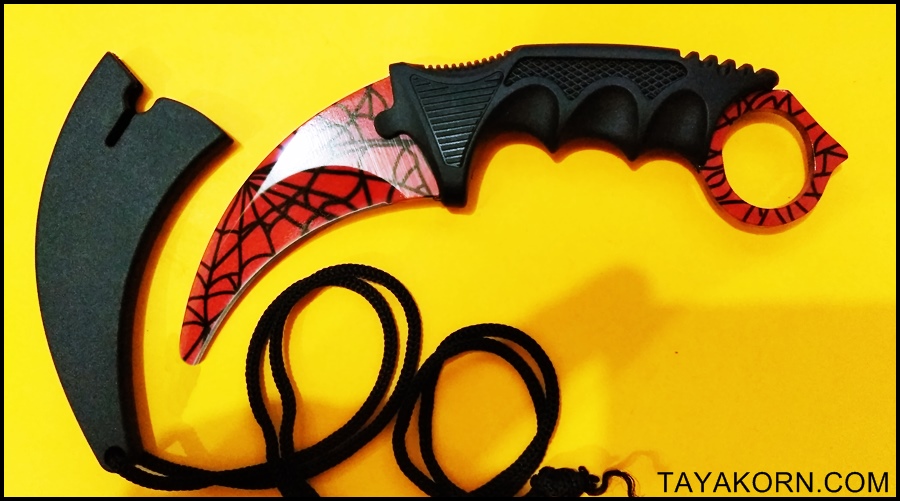 มีดซ้อมควง คารัมบิตเรดสไปเดอร์ Red Spyder Karambit Trainer Knife TKKB-RS1TR