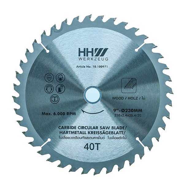 HHW werkzeug ใบเลื่อยวงเดือน 9" 40 ฟัน