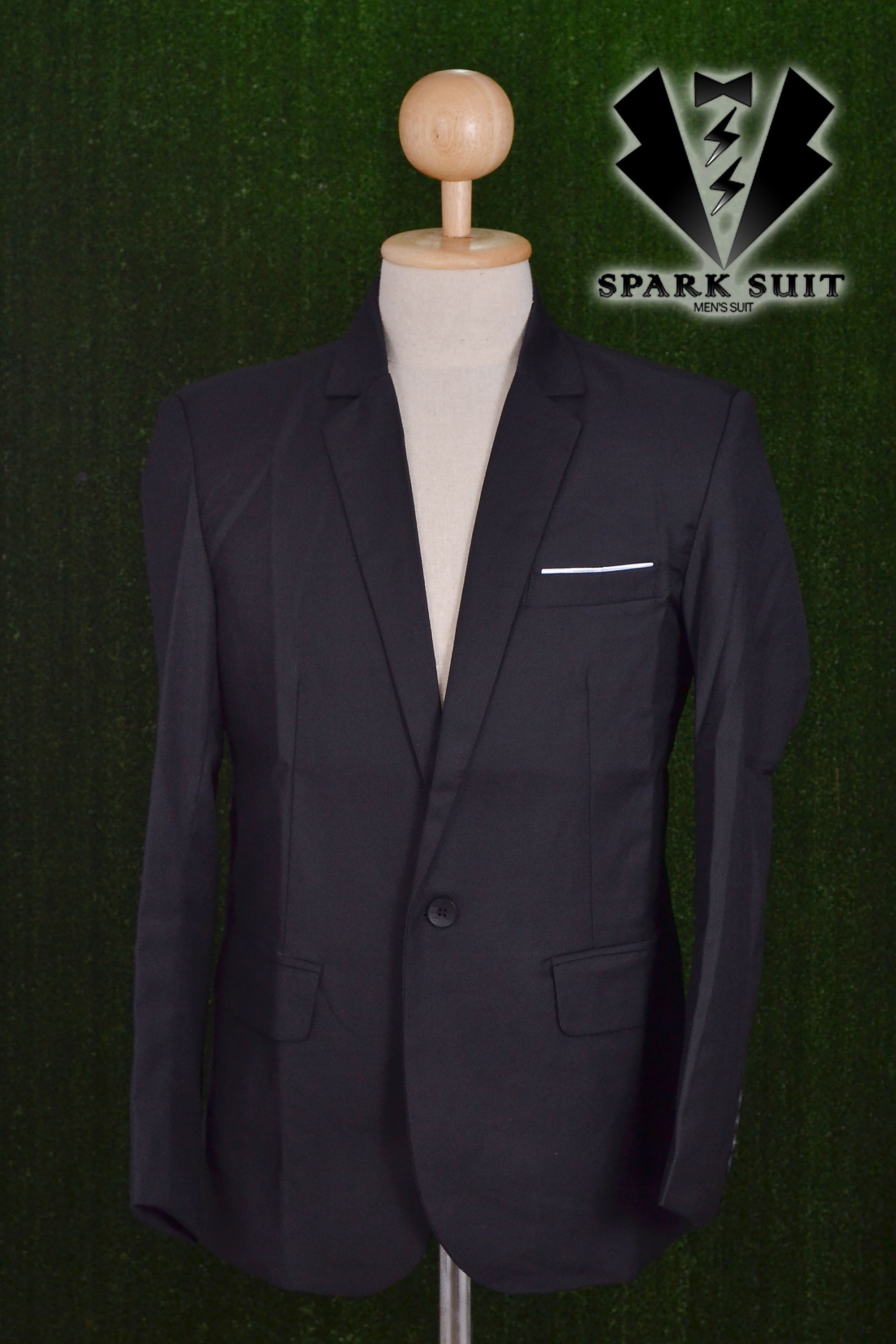 สูท,เสื้อสูท ผ้าคอตตอน เกรดA สีดำ พร้อมส่ง 2XL