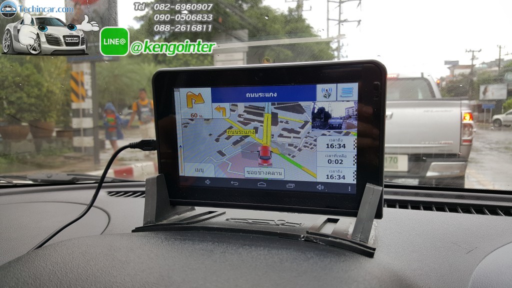 GPSนำทาง รุ่นGT888 16GB+AV-IN + กล้อง ระบบ Android CPU 2core 1.5Ghz 512DDRram 16GB memory + AV-IN