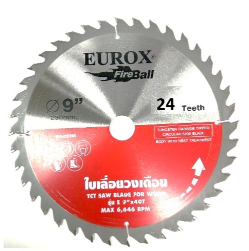 ใบเลื่อยวงเดือน EUROX 9"x 24T