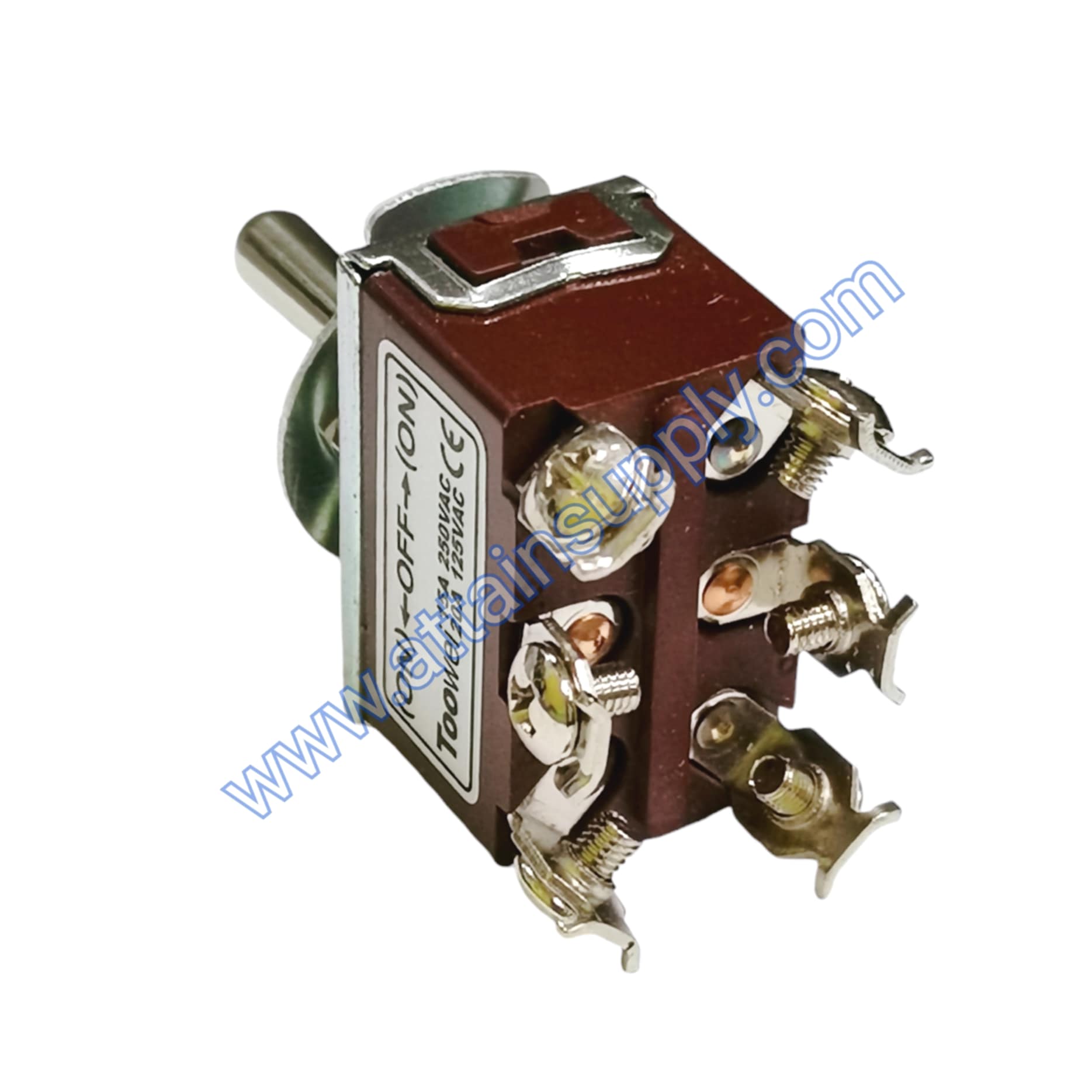 สวิทช์โยก (ON)-OFF-(ON) 6ขา-แบบขันน็อต***รุ่นเด้งกลับ Toowei