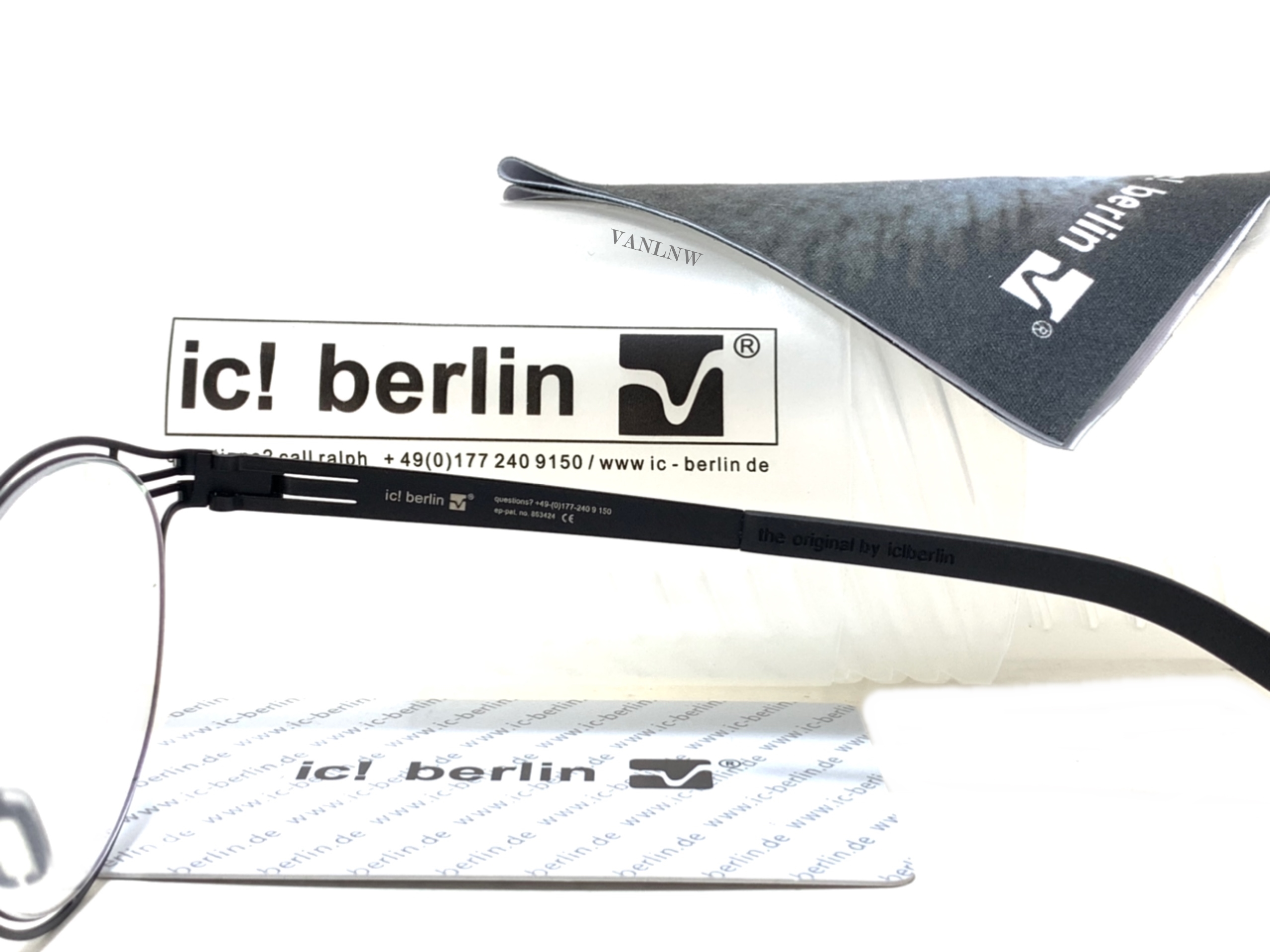 แว่นสายตา ic berlin purity black ขนาด 49-23 mm. <ดำ>