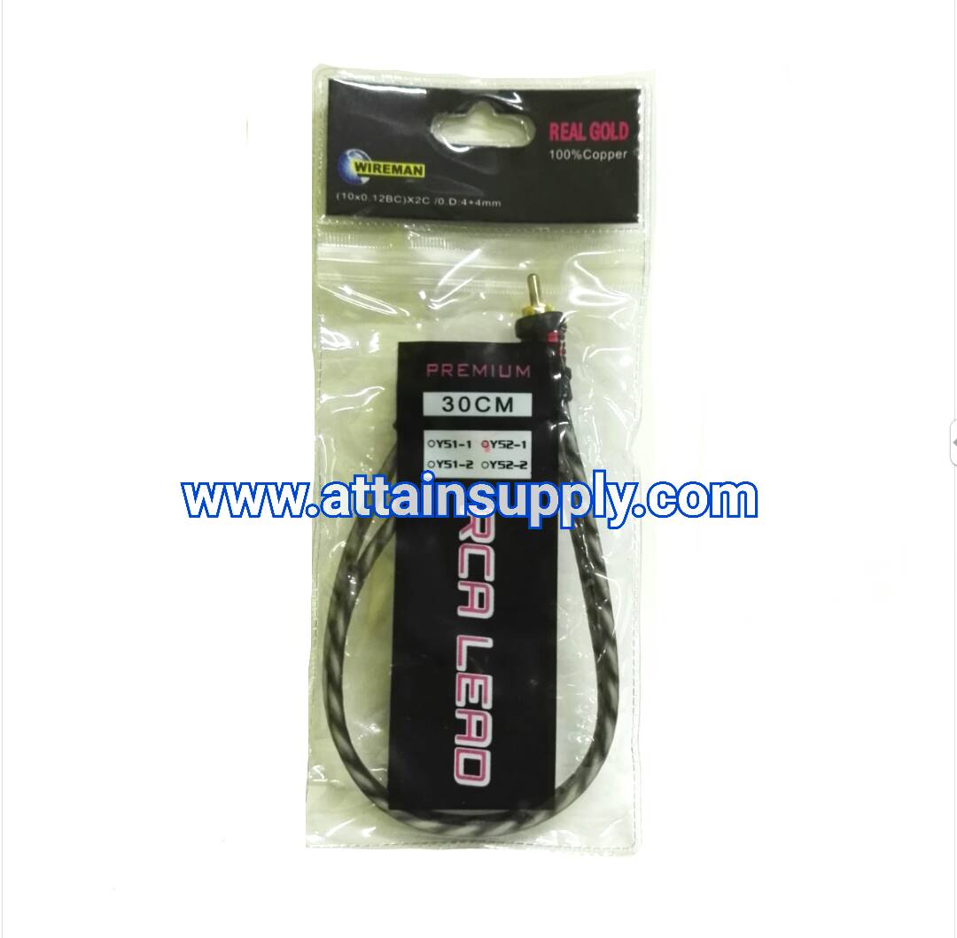 สายP.RCA-J.RCAx2 WIREMAN-YS2-1/30CM.