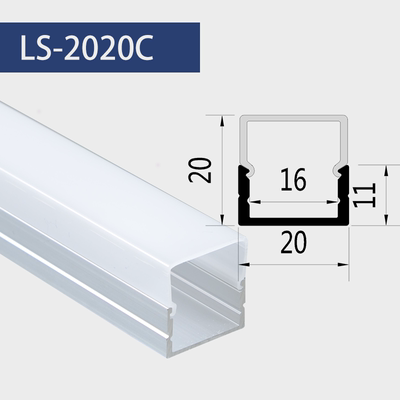 2020C ราง U (ไม่มีสต๊อก สั่งล่วงหน้า 10-15 วัน) ราคาต่อ 1 เส้น ยาว 1 เมตร รางอลูมิเนียม (Aluminium Profile) รางไฟ Aluminium Profile รางอลูมิเนียม ใช้กับไฟเส้น LED รางไฟเส้น rail led track โพรไฟล์