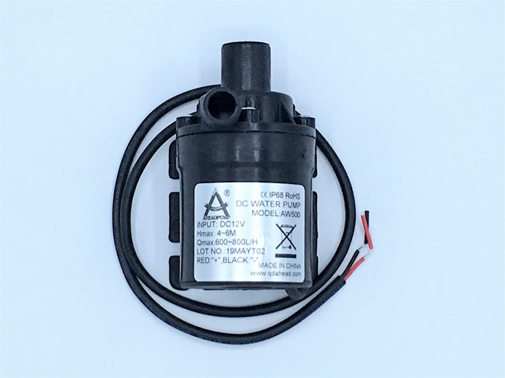 06-AW500-12VDC-A ปั๊มน้ำ DC12V รุ่น AW500 800 ลิตร/ชม. ส่งสูง 6 เมตร แบบเสียบสาย ( ปั๊มตู้ปลา ปั๊มดูดปุ๋ย )