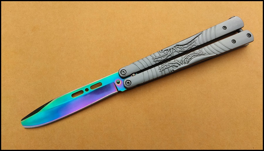 มีดซ้อมควง บาลีซองซิลเวอร์สไปเดอร์ Silver Spider Balisong Trainer TKBS-BT4TR