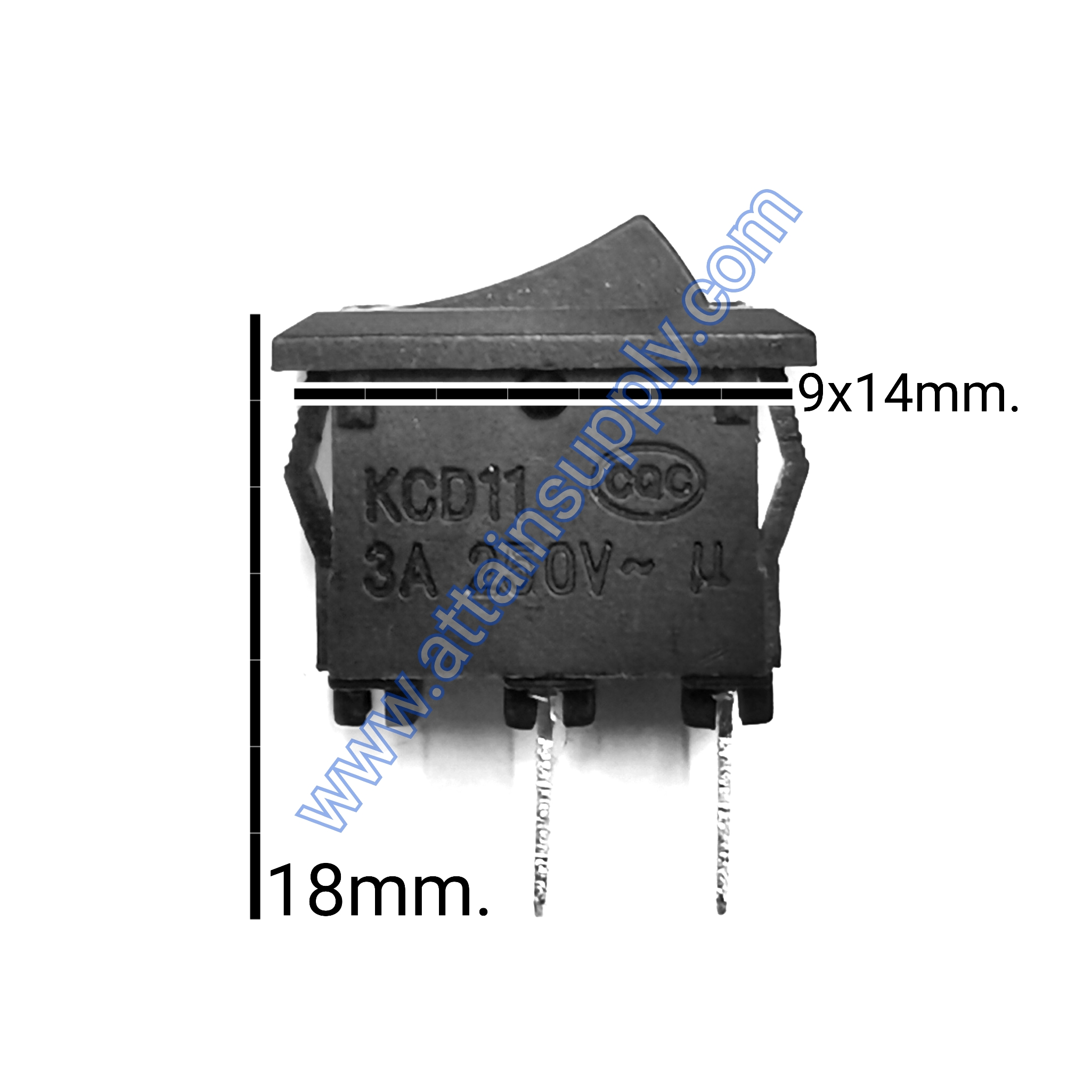 สวิทช์ IOเหลี่ยมจิ๋ว 2ขา/ไม่มีไฟ-สีดำ