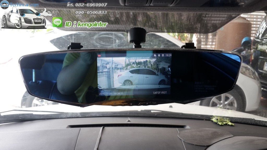 กล้องจอกระจก2016 จอ5.0" + กล้องวีดีโอหน้าหลัง + กล้องถอยหลัง Car Camcoder Q3 รุ่นใหม่ล่าสุด
