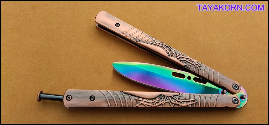 มีดซ้อมควง บาลีซองคอปเปอร์สไปเดอร์ Copper Spider Balisong Trainer TKBS-BT5TR