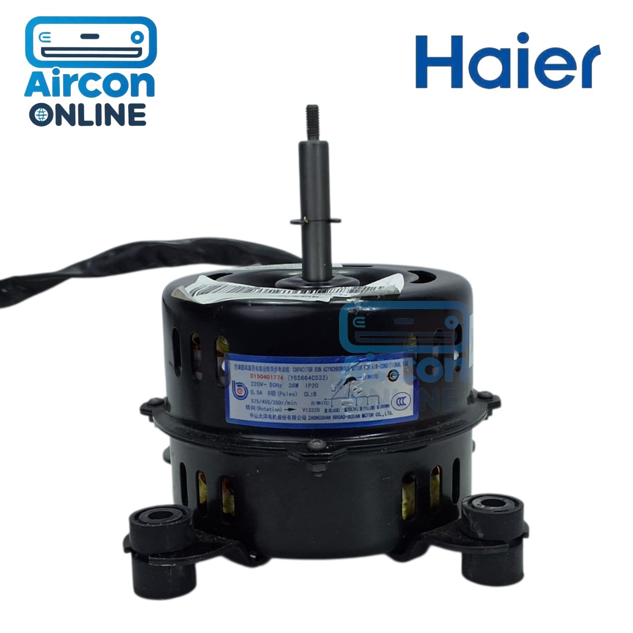 มอเตอร์พัดลมแฟนคอยล์ แอร์ HAIER รหัส 0150401774 ของแท้ ใหม่ มือ 1