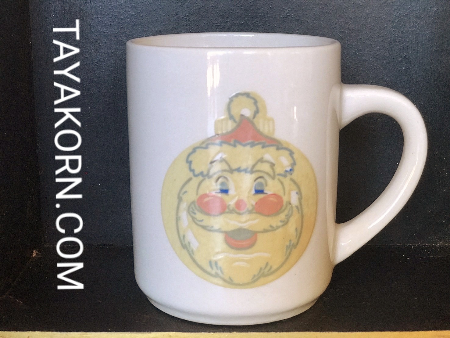 แก้วกาแฟวินเทจสะสมU.S.A. Denny's Restaurant ลายซานต้า