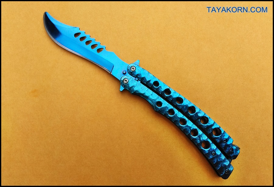 มีดซ้อมควง ซีเอสโก บาลิซอง ZS GO BLUE Balisong Trainer Knife TKBS-ZS6TR