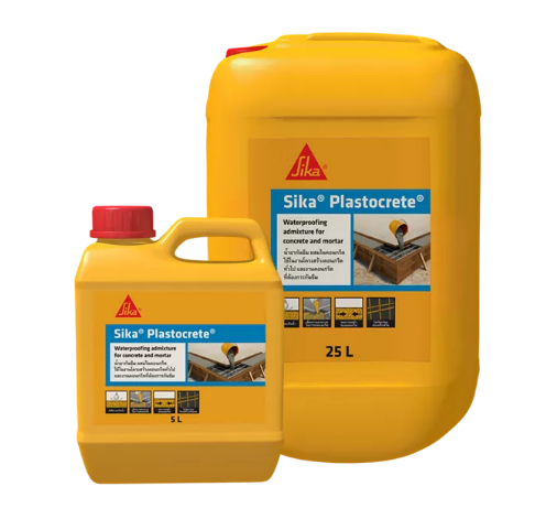 Sika® Plastocrete® น้ำยากันซึมสำหรับคอนกรีตและมอร์ต้า 5L.