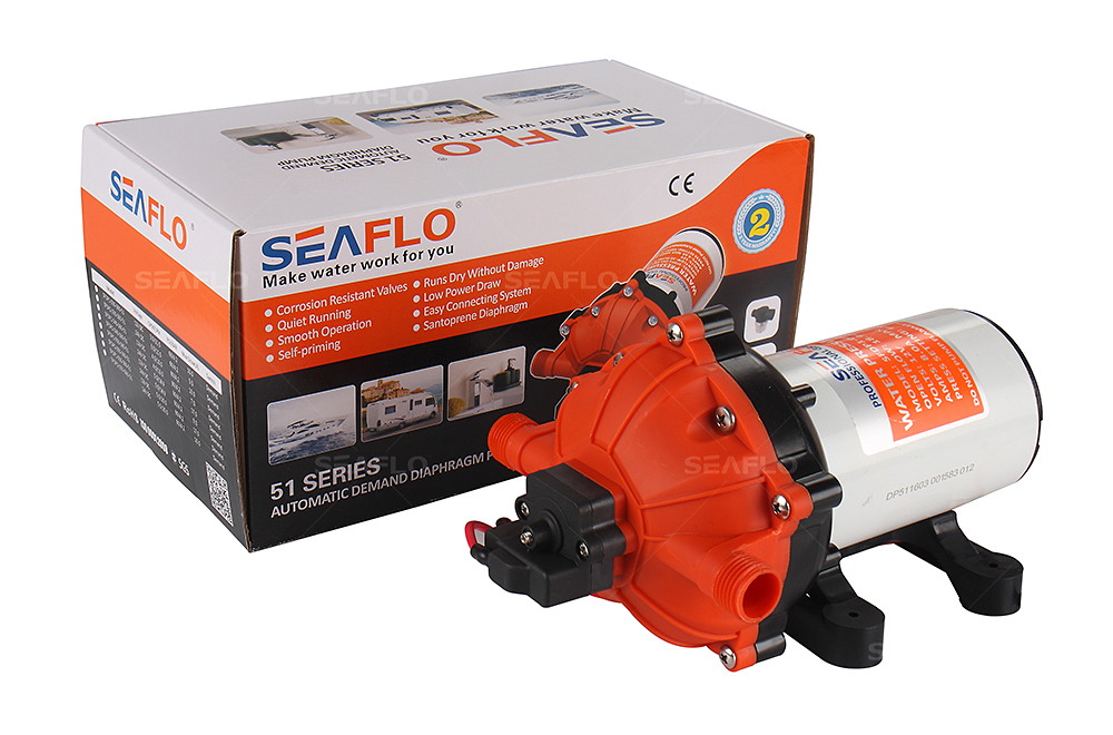 SEAFLO ปั๊มน้ำ DC12V รุ่น SEAFLO-51 แรงดัน 4.1 บาร์ 1,200 ลิตร/ชม.( ปั๊มสูบน้ำ/พ่นหมอก/สปริงเกอร์ )