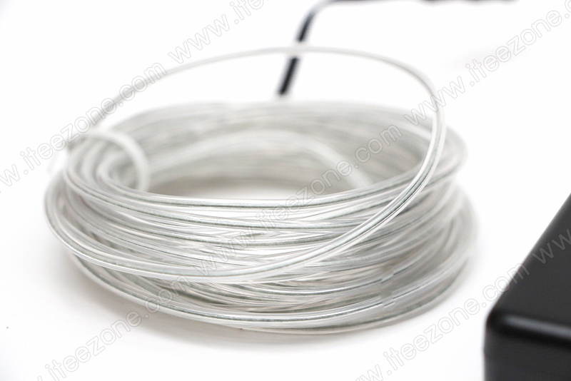 EL Wire 5 เมตร + รางถ่าน AA 2 ก้อน / สีไอซ์บลู