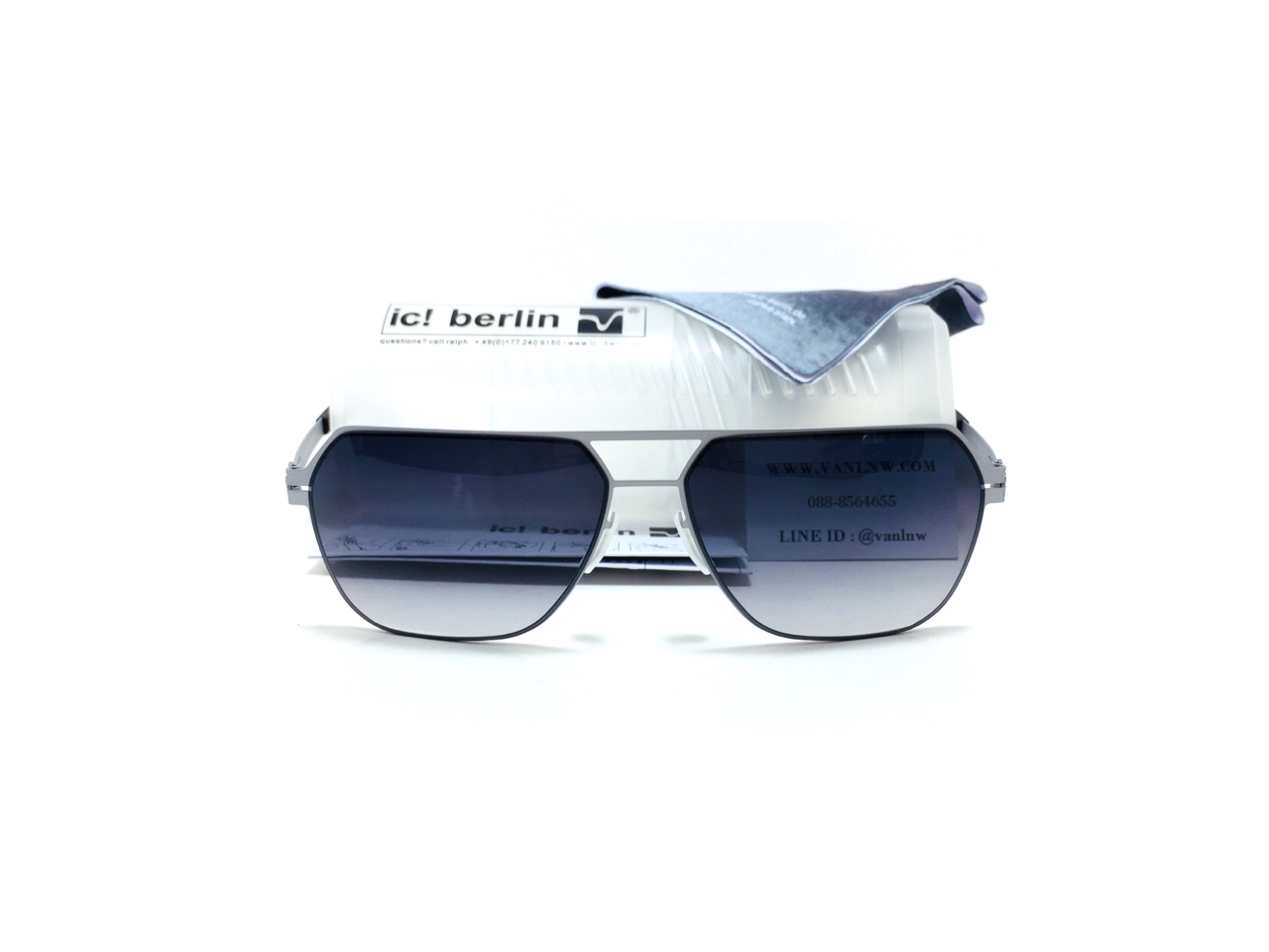 แว่นกันแดด ic berlin model boris n. chrome 60-15 <เงิน>