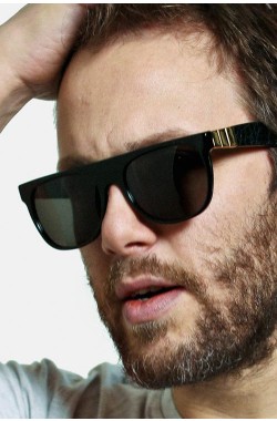 แว่นกันแดด SUPER Flat Top Black Gianni <ดำ>