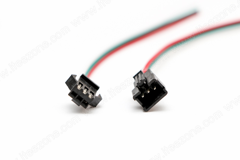 สายไฟ RGB 3 pin ไฟวิ่งดิจิตอล IC หัวคลิปล็อค 15 cm (คู่ตัวผู้-ตัวเมีย)