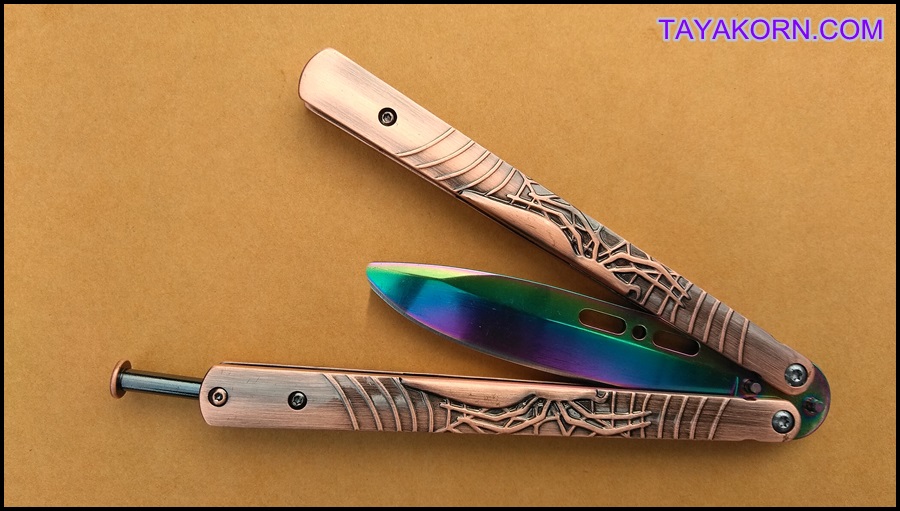 มีดซ้อมควง บาลีซองคอปเปอร์สไปเดอร์ Copper Spider Balisong Trainer TKBS-BT5TR