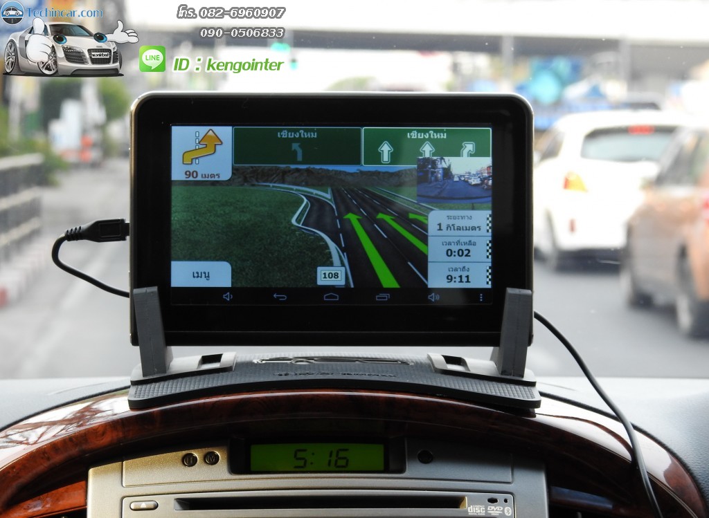 GPSนำทาง รุ่นGT888 16GB+AV-IN + กล้อง ระบบ Android CPU 2core 1.5Ghz 512DDRram 16GB memory + AV-IN