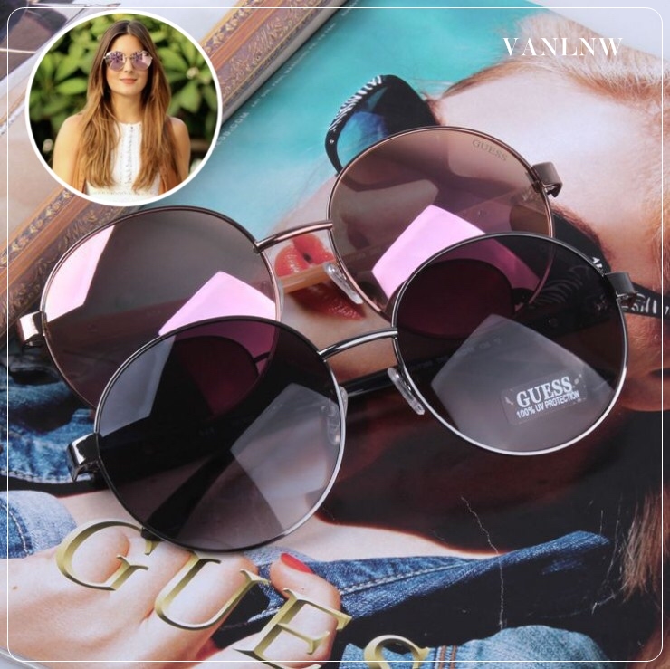แว่นกันแดด Guess Metal Round Sunglasses GU7388 58-18 135 *3 <แท้ 100%>