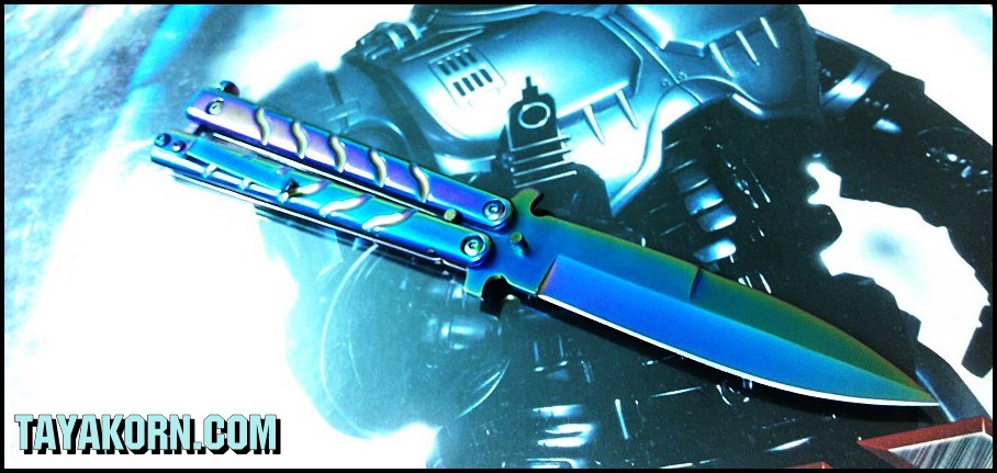มีดBalisong TKBS 009X The Robocop Rainbow
